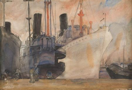 IN THE HARBOR OF HAMBURG
