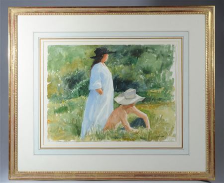 Two people in a sunlit field, the quiet contemplative mood