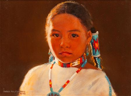Indian Child , 1999 by Sandra Faulstich Harris - Auction record, sale price, and art valuation. Compare with similar artists and explore comparable artworks.