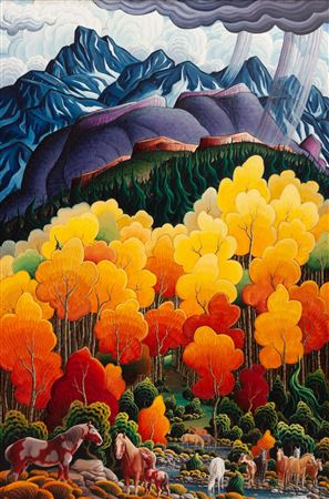 Wild Horses in the High Country, 2012 by Kim Douglas (K Douglas) Wiggins - Auction record, sale price, and art valuation. Compare with similar artists and explore comparable artworks.