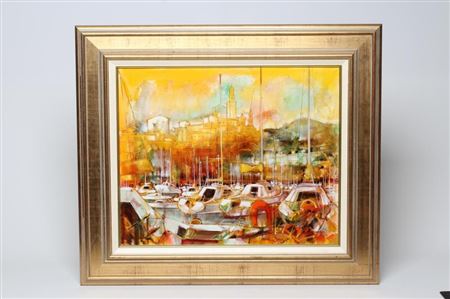 Harbour Scene with Moored Yachts by Claude Sauzet - Auction record, sale price, and art valuation. Compare with similar artists and explore comparable artworks.