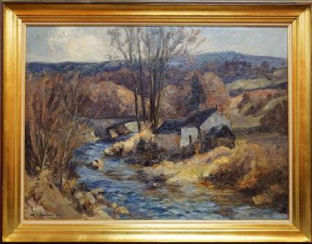 "House by the river" by Modeste Jean Lhomme - Auction record, sale price, and art valuation. Compare with similar artists and explore comparable artworks.