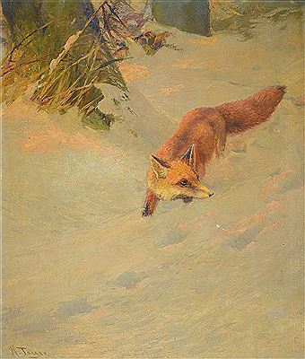 Darstellung eines Fuchs in Winterlandschaft