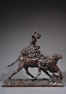 Chamelier oriental sur sa monture attaqué par un lion. by Vincenzo Cinque - Auction record, sale price, and art valuation. Compare with similar artists and explore comparable artworks.