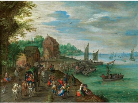 VILLAGE FEAST IN FRONT OF HOUSES BY A RIVER by Jan Frans van Bredael The Elder - Auction record, sale price, and art valuation. Compare with similar artists and explore comparable artworks.