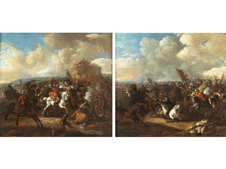 A PAIR OF BATTLE SCENES