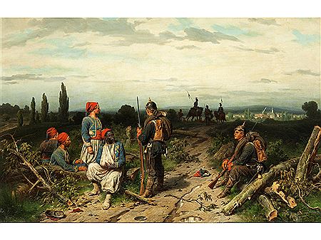 BEWACHUNG FRANZÖSISCHER ZUAVEN WÄHREND DES KRIEGES 1870/71