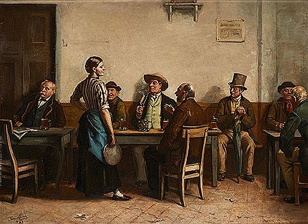Conversation au bistro. by Frans Meerts - Auction record, sale price, and art valuation. Compare with similar artists and explore comparable artworks.