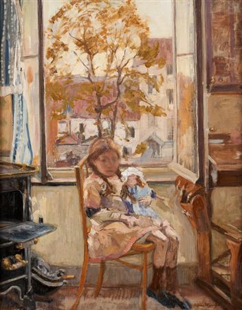 In front of the window by Amedee Degreef - Auction record, sale price, and art valuation. Compare with similar artists and explore comparable artworks.