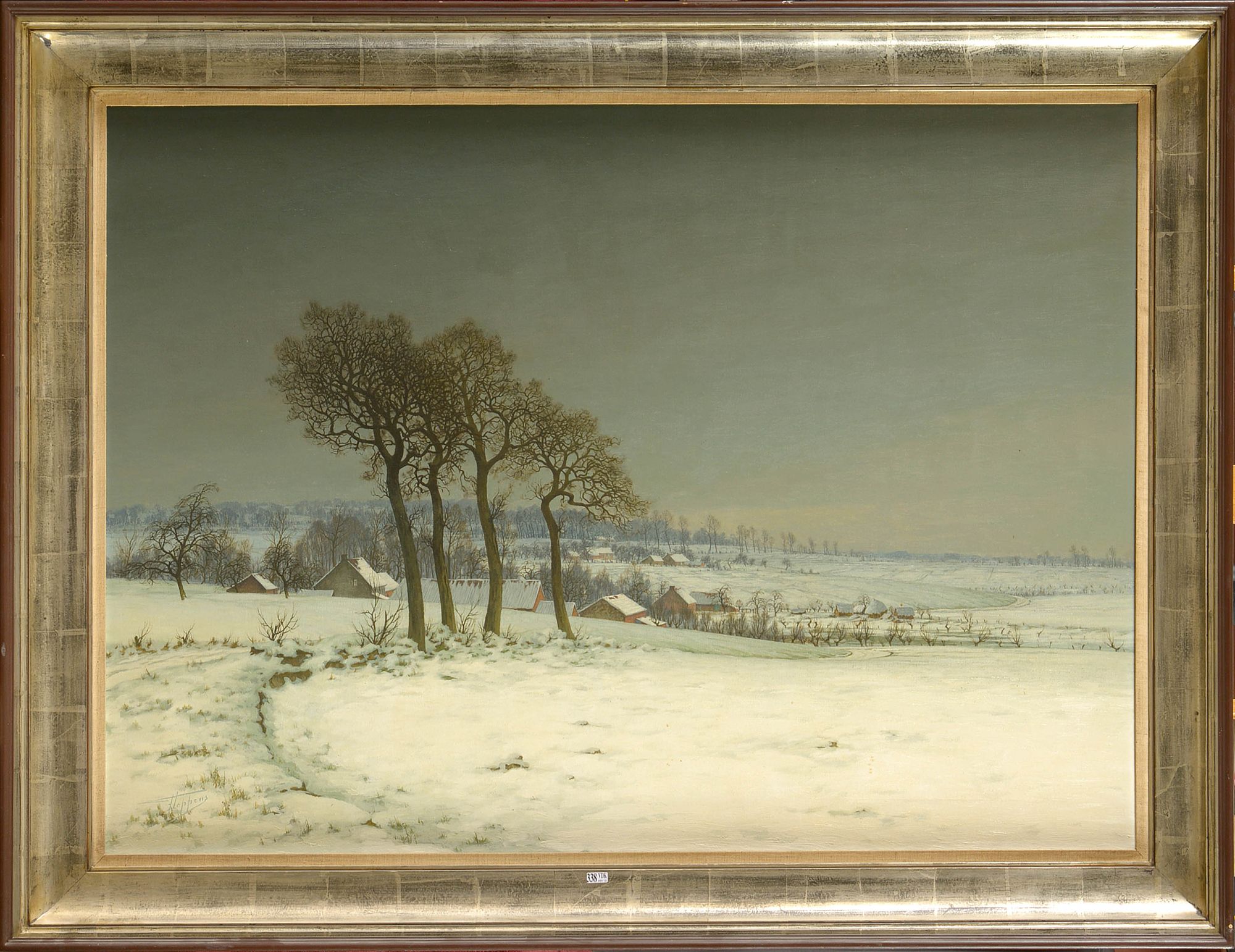 View of a snowy village