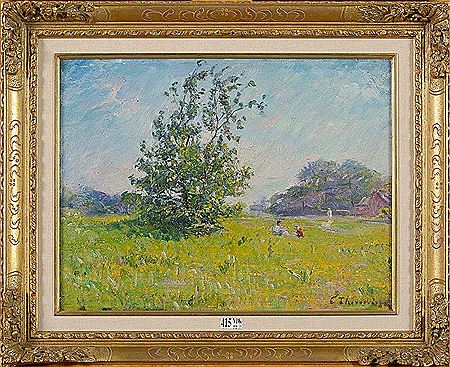 "Children conversing in the meadow".