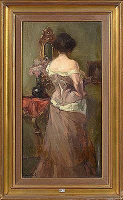 Elegant back in evening dress"