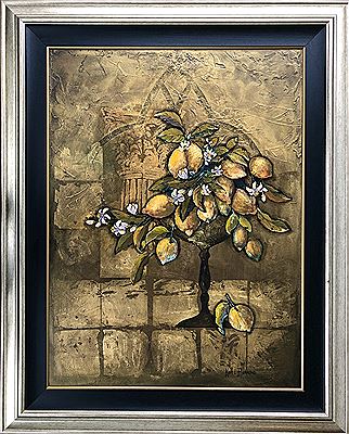 Venetian Golden Lemons by Karel Burrows - Auction record, sale price, and art valuation. Compare with similar artists and explore comparable artworks.
