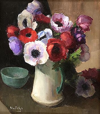 Anemones in White Jug by Alice F Whyte - Auction record, sale price, and art valuation. Compare with similar artists and explore comparable artworks.