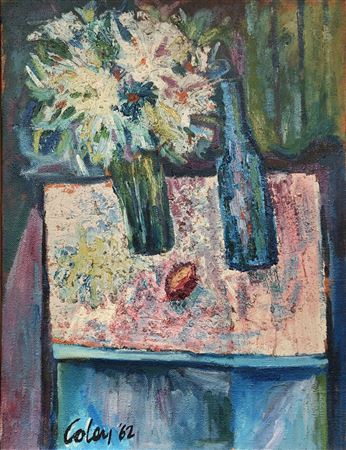 Still Life, Flowers and Bottle by John Coley - Auction record, sale price, and art valuation. Compare with similar artists and explore comparable artworks.