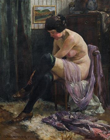 "Nude with stockings" 1913