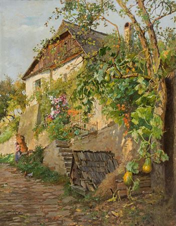 „Farmhouse with front yard in bloom“ by Liesl Kinzel - Auction record, sale price, and art valuation. Compare with similar artists and explore comparable artworks.