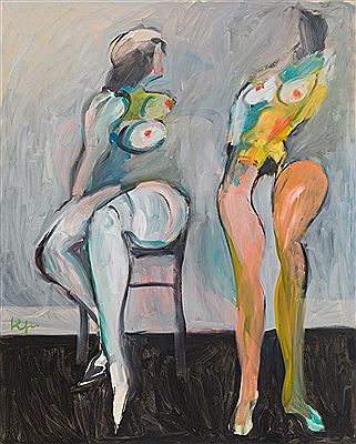 Sitting and standing nude
