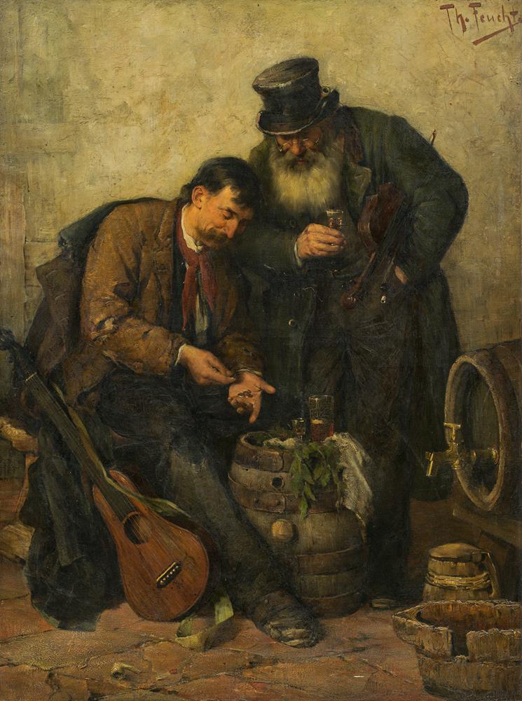 Two buskers by Theodore Feucht - Auction record, sale price, and art valuation. Compare with similar artists and explore comparable artworks.