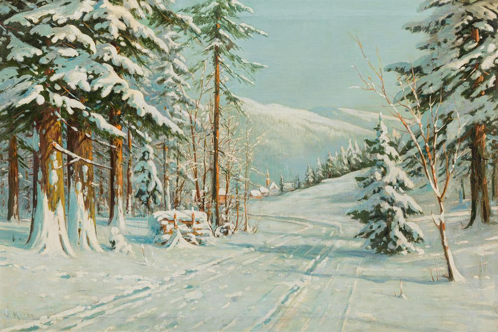 Winter landscape by Bruno Otto Max Moras - Auction record, sale price, and art valuation. Compare with similar artists and explore comparable artworks.
