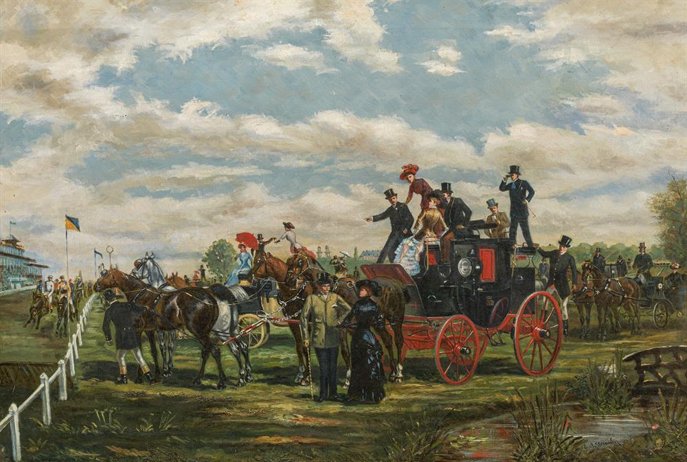 Sample artwork by Alfred Steinacker (1838 - 1914), known for rural landscape, activity - View similar artists and auction records