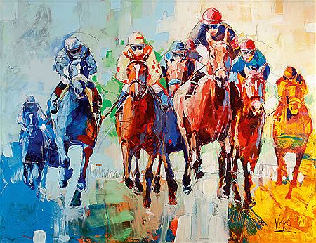 Horse race by Voka - Auction record, sale price, and art valuation. Compare with similar artists and explore comparable artworks.