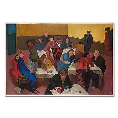 "Osteria romana (Osteria di Via Flaminia)" 1949-50 by Mario Mafai - Auction record, sale price, and art valuation. Compare with similar artists and explore comparable artworks.