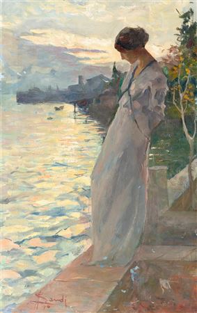 "Riflessi" 1914 by Angelo Landi - Auction record, sale price, and art valuation. Compare with similar artists and explore comparable artworks.