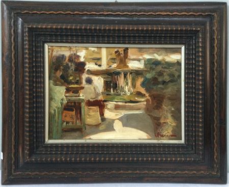 "Scorcio con fontana"