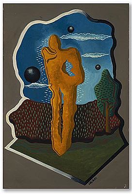 Sample artwork by Pippo Oriani (1909 - 1972), known for futurist and expressionist painting, architecture, interior design, masks - View similar artists and auction records