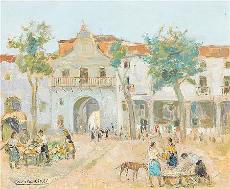 Plaza del mercadillo de Arévalo by Raimundo Castro Cires - Auction record, sale price, and art valuation. Compare with similar artists and explore comparable artworks.
