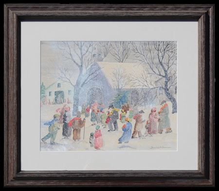Winter Scene with Buildings and Figures