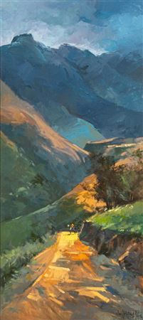 Mountain Landscape with a Figure on a Horse