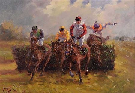 ANOTHER ONE BITES THE TURF by Gerard Glynn - Auction record, sale price, and art valuation. Compare with similar artists and explore comparable artworks.