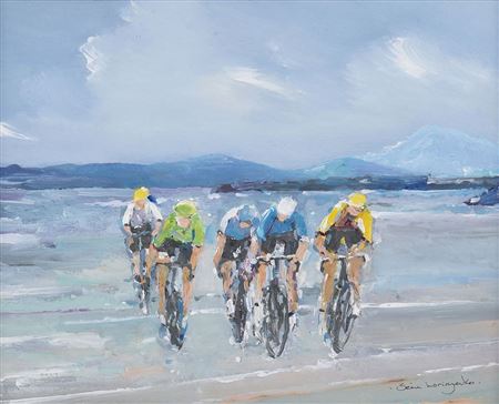 'CYCLISTS RACING ON DOWNINGS SEAFRONT'