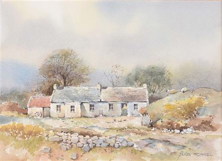 COTTAGE NEAR MUCKISH MOUNTAIN by James McConnell - Auction record, sale price, and art valuation. Compare with similar artists and explore comparable artworks.