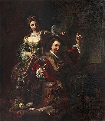 Der Maler Rembrandt mit seiner Frau Saskia