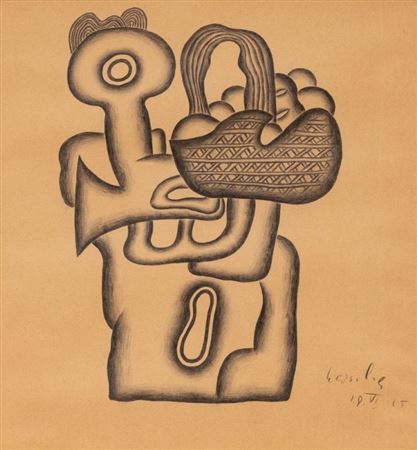 Figur mit Obstkorb