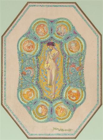 Jugendstil-Allegorie (weiblicher Akt)