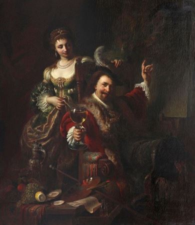 Der Maler Rembrandt mit seiner Frau Saskia