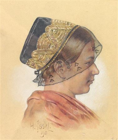 Half-length portrait of a young Mühlenbacher woman