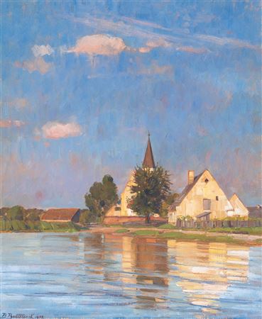River Landscape at Dusk