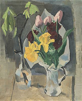 Recto: Flower still life – Verso: Self portrait with a cat by Karl Friedrich Brust - Auction record, sale price, and art valuation. Compare with similar artists and explore comparable artworks.
