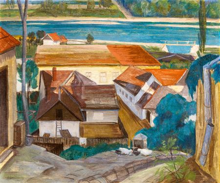 View to the Danube (Szentendre), 1935 by Jozsef Schwerak - Auction record, sale price, and art valuation. Compare with similar artists and explore comparable artworks.