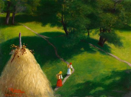 On the Field in Nagybanya (Going Home), 1905