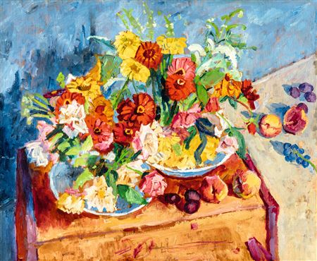 Table Still-Life with Fruits and Flowers, 1930