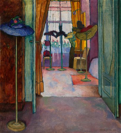 Parian Hat Salon (Lady Trying a Hat in front of the Window), 1912