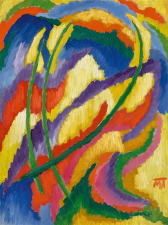 Composition (Landscape with Trees), c.1919 by Janos Hans Mattis-Teutsch - Auction record, sale price, and art valuation. Compare with similar artists and explore comparable artworks.