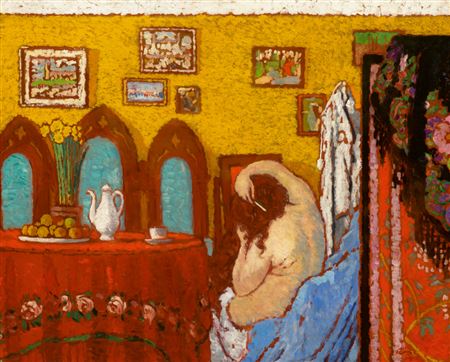 Sample artwork by Jozsef Rippl-Ronai (1861 - 1927), known for modernist, high color figure, portrait, floral still life and landscape scenes - View similar artists and auction records