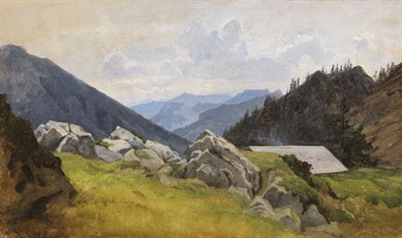 Gebirgslandschaft, Um 1845/1860.